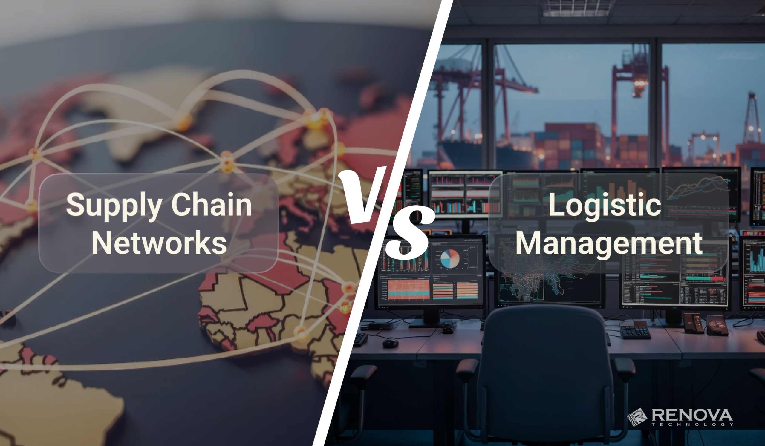 logistics vs supply chain management illustration